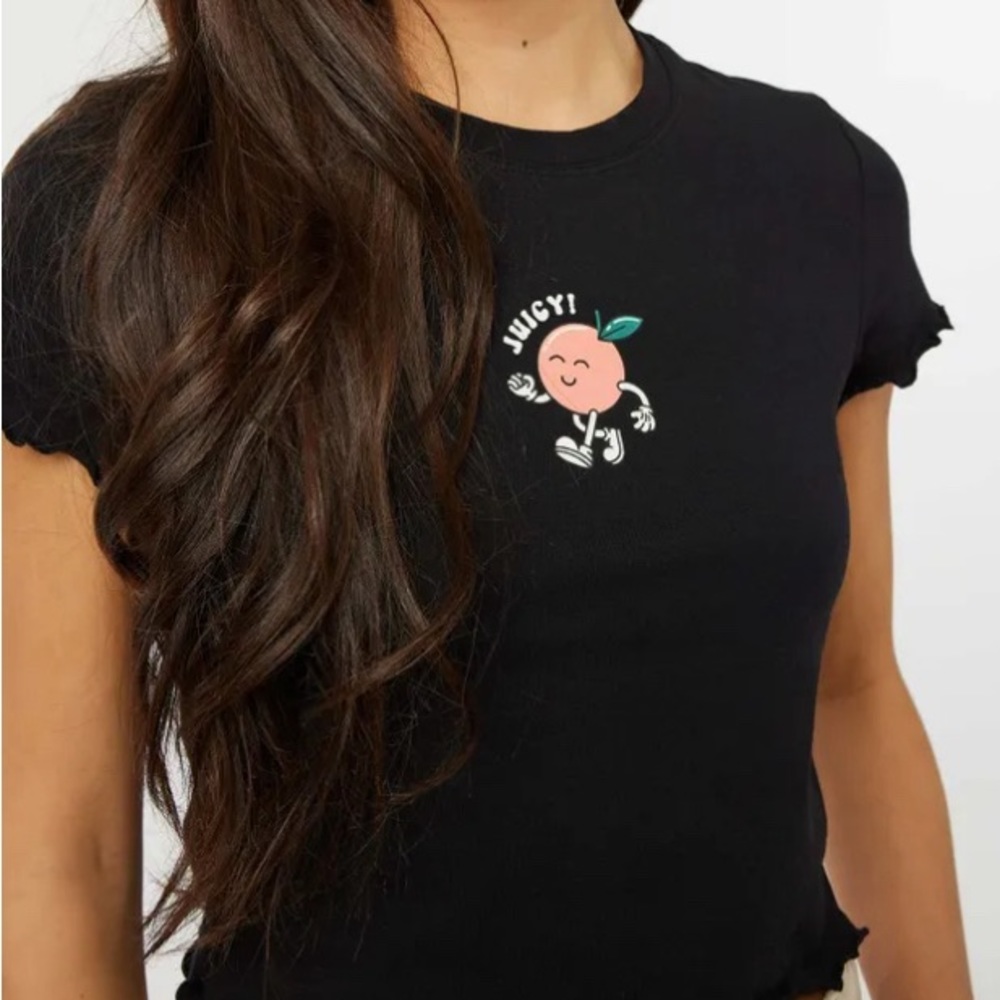 💙4/$16 Ardene lettuce cut peach top! Size:xs